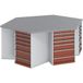 BOTT Eilandwerkbank Cubio lino - 6 tiroirs