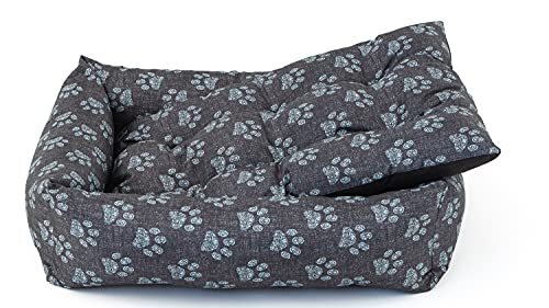 Filippo hondenbedbank voor hond 65x55x16 cm, praktisch, met afneembaar kussen, waterdicht, antislip, duurzame stoffen poot blauw