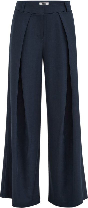 WE Fashion Dames wide leg pantalon met plooien