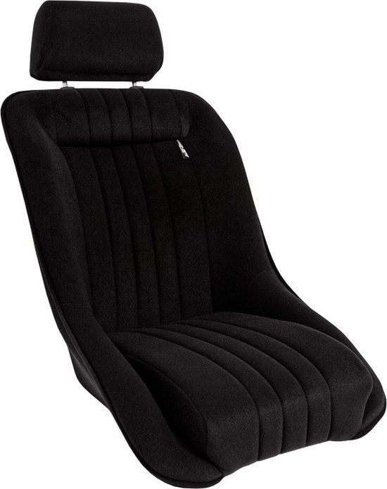 AutoStyle Sportstoel 'Classic' - Zwart - Vaste rugleuning + Hoofdsteun - incl. sledes