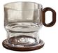 Mokken van borosilicaatglas met onderzetter
