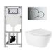 Geberit QeramiQ Salina Toiletset - rimless - diepspoel - softclose - quickrelease zitting - Geberit Sigma01 bedieningsplaat glans verchroomd - glans wit 0701131/0700519/sw96855/sw96857/