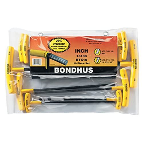 BONDHUS BTX10 T-handle Ball End Hex Key Set - 3/32" - 3/8" - 13138
