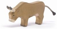 Alpenkuh Vache de montagne en train de brouter, figurine en bois, peinte à la main, 14,5 cm, 1 pièce