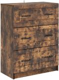 vidaXL Ladekast Gerookt eiken 66 x 34,5 x 87 cm Bewerkt hout
