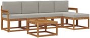 vidaXL Acacia Hout Fauteuil Loungeset 5-zits Naturel et Gris Clair