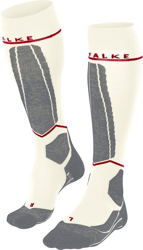 FALKE SK4 met compressie wol functioneel materiaal compressie skisokken dames wit - maat 41-42
