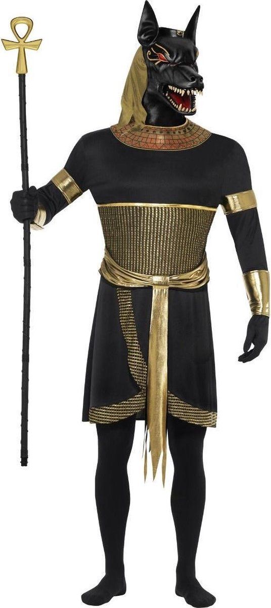 Smiffys Anubis The Jackal Costume - Black & Gold - Polyester - Adult