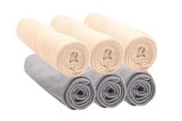 Easy Dort 6 stuks hoezen voor aankleedonderlegger, van biologisch katoen, ecru, 50 x 70/80 cm, hazelnootbruin