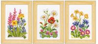 Vervaco Miniatuur telpakket kit - Veldbloemen set van 3