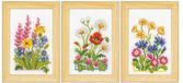 Vervaco Miniatuur telpakket kit - Veldbloemen set van 3