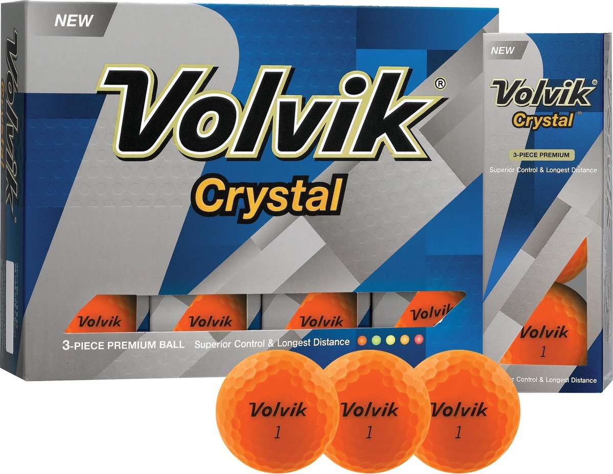 Volvik Crystal – golfballen, 12 stuks, unisex, VV000090, oranje, NA