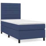 VidaXL Boxspringbed met matras, blauw, 160x200 cm, gestoffeerd