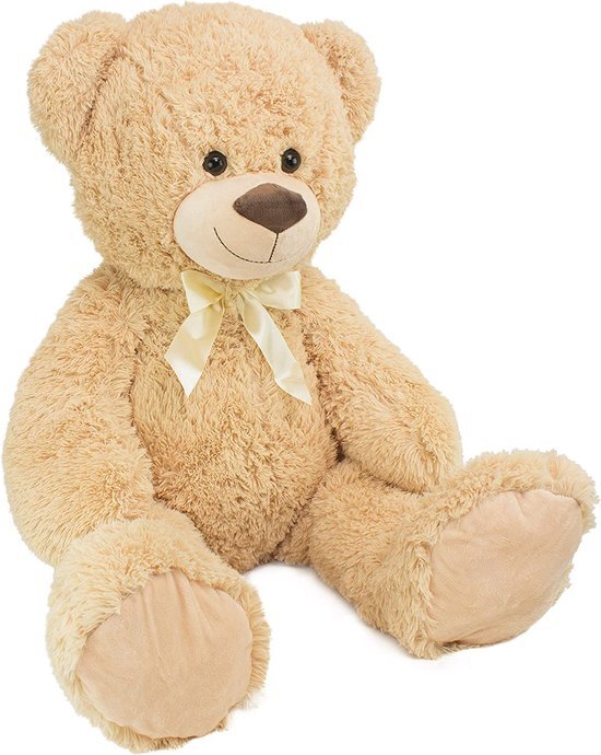 BRUBAKER XXL Teddybeer 100 cm - Zacht Speelgoed Knuffel - Beige