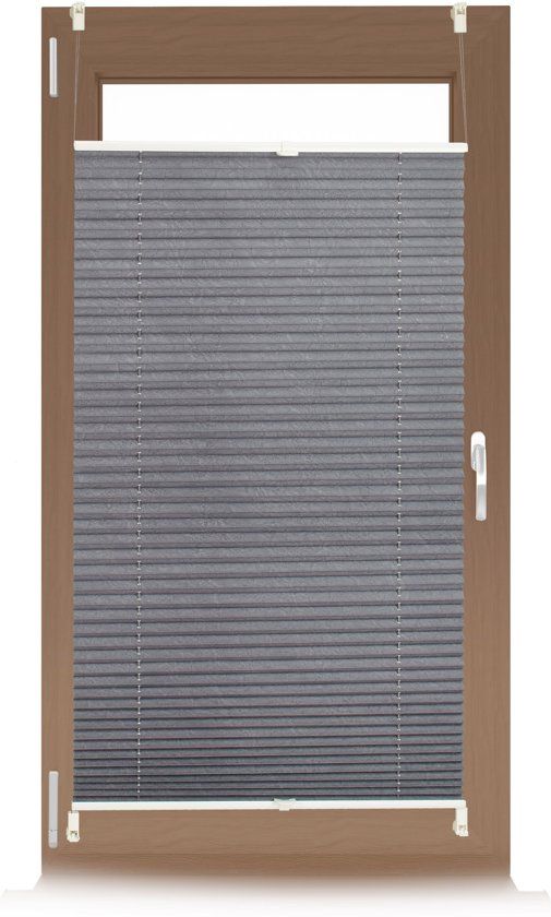 Relaxdays Plisségordijn - Plissé Jaloezie Grijs - Zonder Boren - 90x210cm