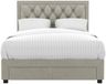 Vente-unique Bedframe fluweel beige 140 x 190 cm LEOPOLD