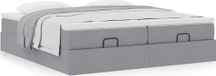 Prolenta Maison Exclusive - Ottoman bedframe met matras, lichtgrijs, 160x200 cm, textiel
