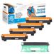 Brother Toner (4x) + Drum (1x) pour Brother TN1050/DR1050, rendement : 1000 pages/par toner
