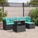 Maison Exclusive - Ensemble de meubles de jardin 6 pièces avec canapé et coussins, noir, en polyrotin