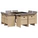 vidaXL 9-delige tuinset met kussens, polyrattan, gemengd beige