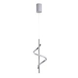 Elegante grijze kroonluchter, metalen behuizing, hoogte 50-100 cm, breedte 16 cm, SMD LED 11 W 3000 K, stijlvolle verlichting voor moderne woningen en kantoren