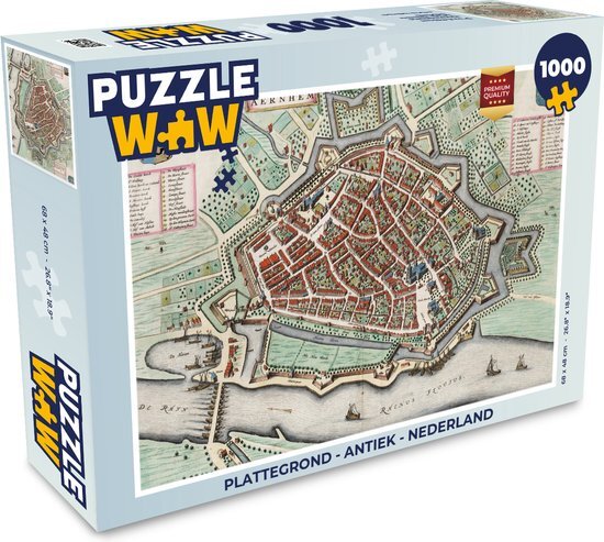 MuchoWow Puzzel Plattegrond - Antiek - Nederland - Legpuzzel - Puzzel 1000 stukjes volwassenen - Stadskaart