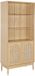sweeek Bibliothèque effet bois et rotin 4 niveaux 2 portes 80 x 40 x 178 cm Naturel