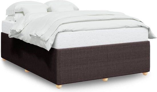vidaXL Bedframe Stof Donkerbruin 140x190 cm