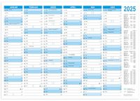 RNKVERLAG 2913/25, tafelkalender 2025 in DIN B4-formaat liggend, 25 kalenders met vakantieafspraken en weektellers van 250 g/m² karton