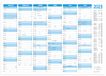RNKVERLAG 2913/25, tafelkalender 2025 in DIN B4-formaat liggend, 25 kalenders met vakantieafspraken en weektellers van 250 g/m² karton