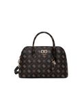 GUESS Emelie Logo Two Comp Satchel Espresso Logo donkerbruin handtas schoudertas