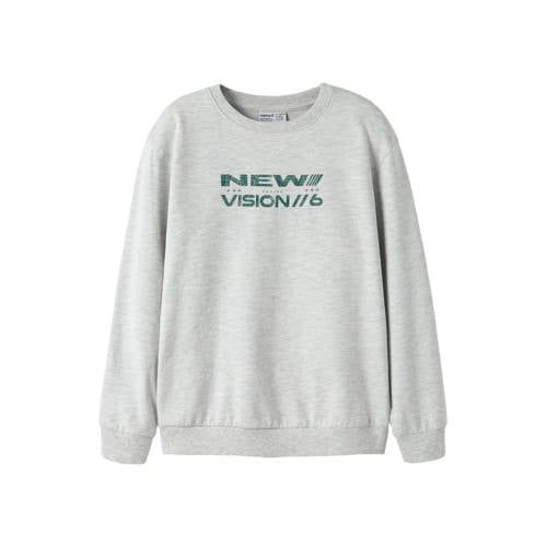 NAME IT KIDS sweater met backprint - grijs