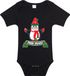 Bellatio Decorations Kerst baby rompertje - zwart - pinguin - free hugs - Kerst cadeau 80