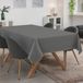ANRO Tafelkleed Effen linnenlook Grijs 180x140cm Met sierband Afwasbaar Waterafstotend