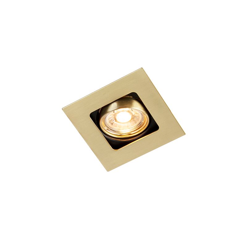 QAZQA Artemis Art Deco Inbouwspot - Vierkant - Messing