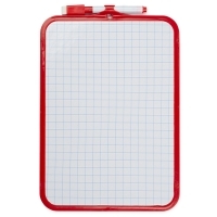 Kangaro whiteboard blanco/ruit 19 x 26 cm rood