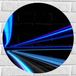 Merkloos Muursticker Cirkel - Blauwe en Paarse Neon Strepen - 50x50 cm