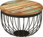 Maison Exclusive - Table basse, Ø50x35 cm, bois recyclé massif et acier