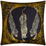 Paoletti Leopardis Trio Printed Outdoor Kussenhoes - Zwart/Goud - 50x50cm