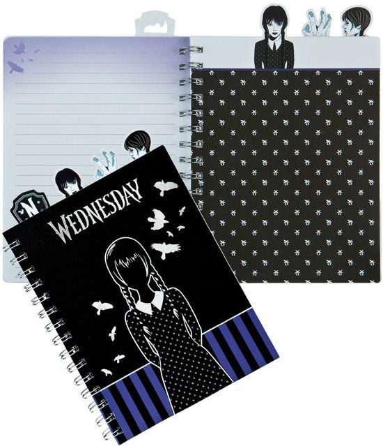 Wednesday Notitieboek A5 120 pagina's Zwart Hardcover Spiraalgebonden Lijn