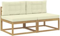 vidaXL - 2 - Stuk - Buiten - Midden - Sofa - Polyester - Wit