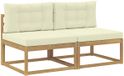 vidaXL - 2 - Pièces - Extérieur - Milieu - Canapé - Polyester - Blanc