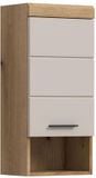 Hioshop Scout badkamerkast wandgemonteerd 1 deur, 1 plank kasjmier decor mat, eiken decor.