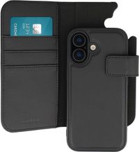 imoshion Hoesje - Geschikt voor Apple iPhone 16 - Uitneembare 2-in-1 Luxe Bookcase - Zwart
