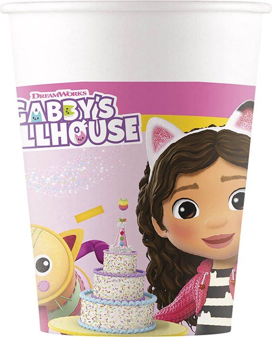 PROCOS Vegaoo - 8 Gabby's Poppenhuis bekers 200 ml