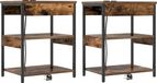 vidaXL Nachtkastje - Set van 2 - Gerookt Eiken - 41 x 31 x 51 cm