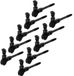 Alberts 10x Deurstopper herderskop, schroefbaar, zonder stop, zwart gelakt, 126,5 mm