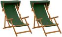 vidaXL Ligstoel 2 pcs 3 Positie massief eucalyptushout Groen