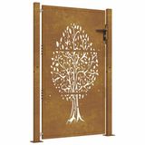 vidaXL Poort 100x125 cm boomontwerp cortenstaal