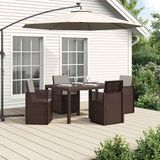 vidaXL Tuin Eettafel Set 5-delig Bruin en Lichtgrijs PP